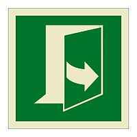 Door opens by pulling on the left symbol (Marine Sign)