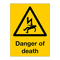 Danger of death sign