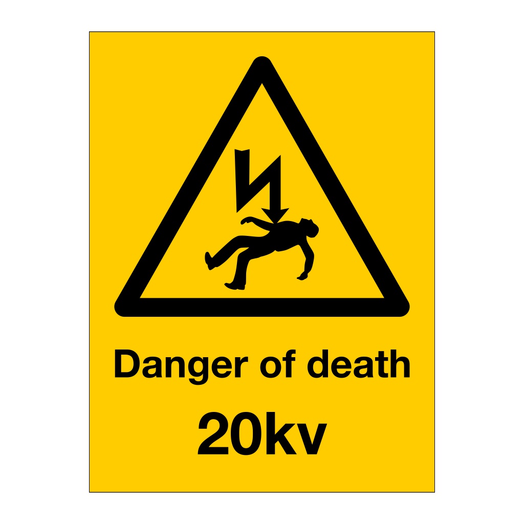 Danger of death 20kv sign