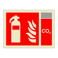 Fire extinguisher with CO2 Identification (Marine Sign)