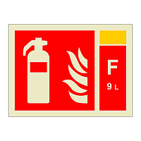 Fire extinguisher with 9L Foam Identification (Marine Sign)