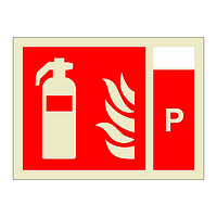 Fire extinguisher with Powder Identification (Marine Sign)