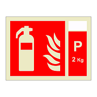 Fire extinguisher with 2kg Powder Identification (Marine Sign)