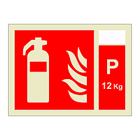 Fire extinguisher with 12kg Powder Identification (Marine Sign)