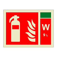Fire extinguisher with 9L Water Identification (Marine Sign)
