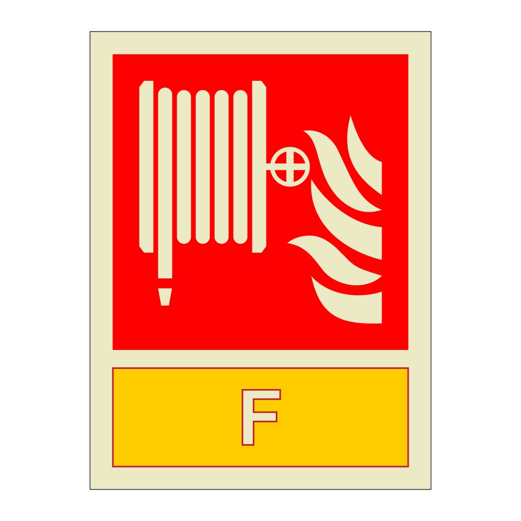 Fire hose reel with Foam Identification (Marine Sign)