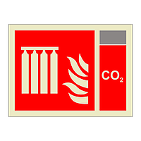 Fixed fire extinguishing battery with CO2 Identification (Marine Sign)
