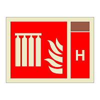 Fixed fire extinguishing battery with Halon Identification (Marine Sign)