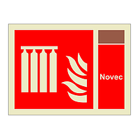 Fixed fire extinguishing battery with Novec Identification (Marine Sign)