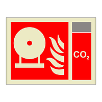 Fixed fire extinguishing bottle with CO2 Identification (Marine Sign)