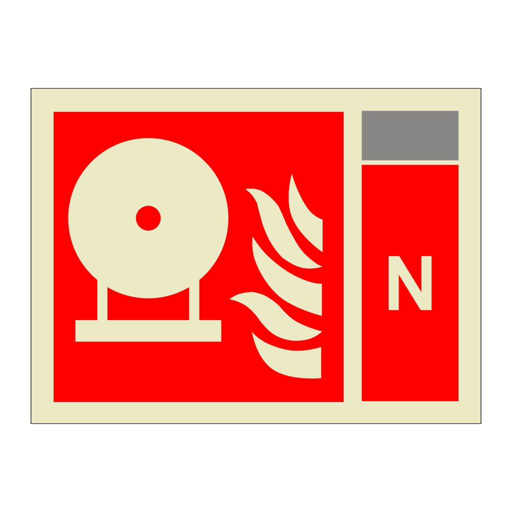 Fixed fire extinguishing bottle with Nitrogen Identification (Marine Sign)