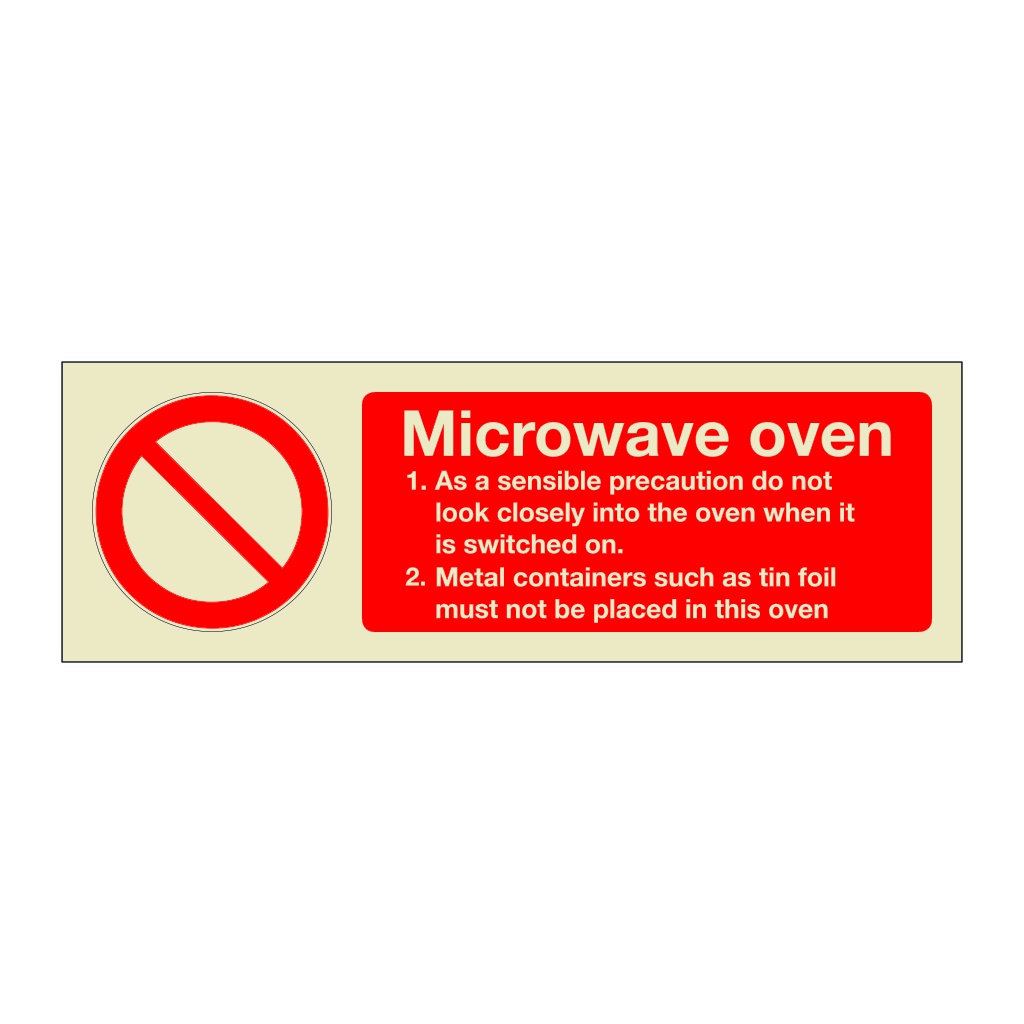 Microwave oven safety instructions (Marine Sign)