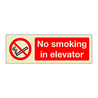 No smoking in elevator (Marine Sign)