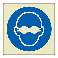 Opaque eye protection symbol (Marine Sign)