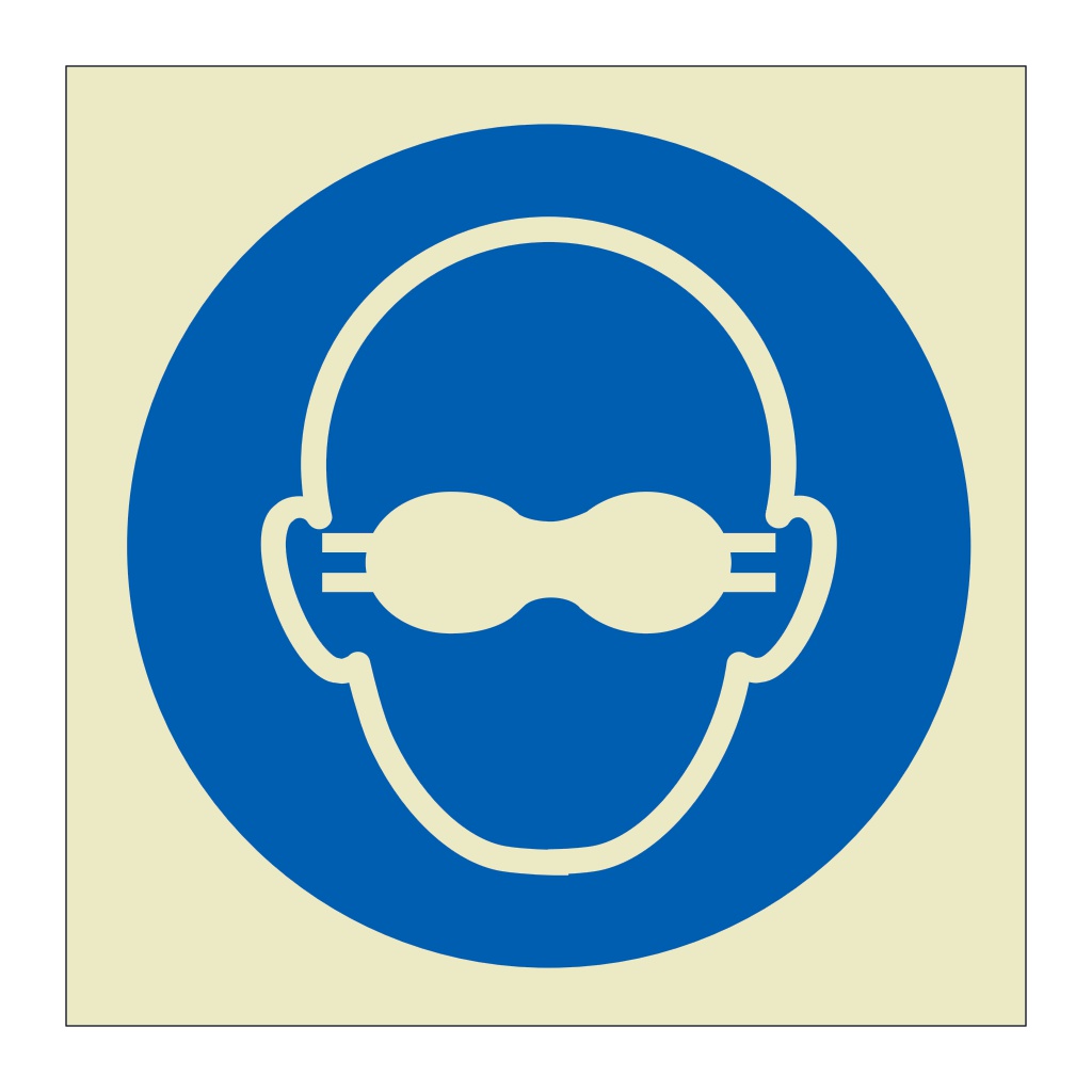 Opaque eye protection symbol (Marine Sign)