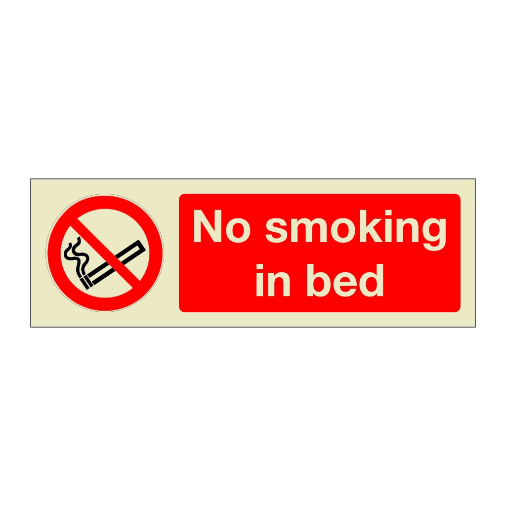 No smoking in bed (Marine Sign)