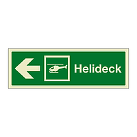 Helideck with left directional arrow (Marine Sign)