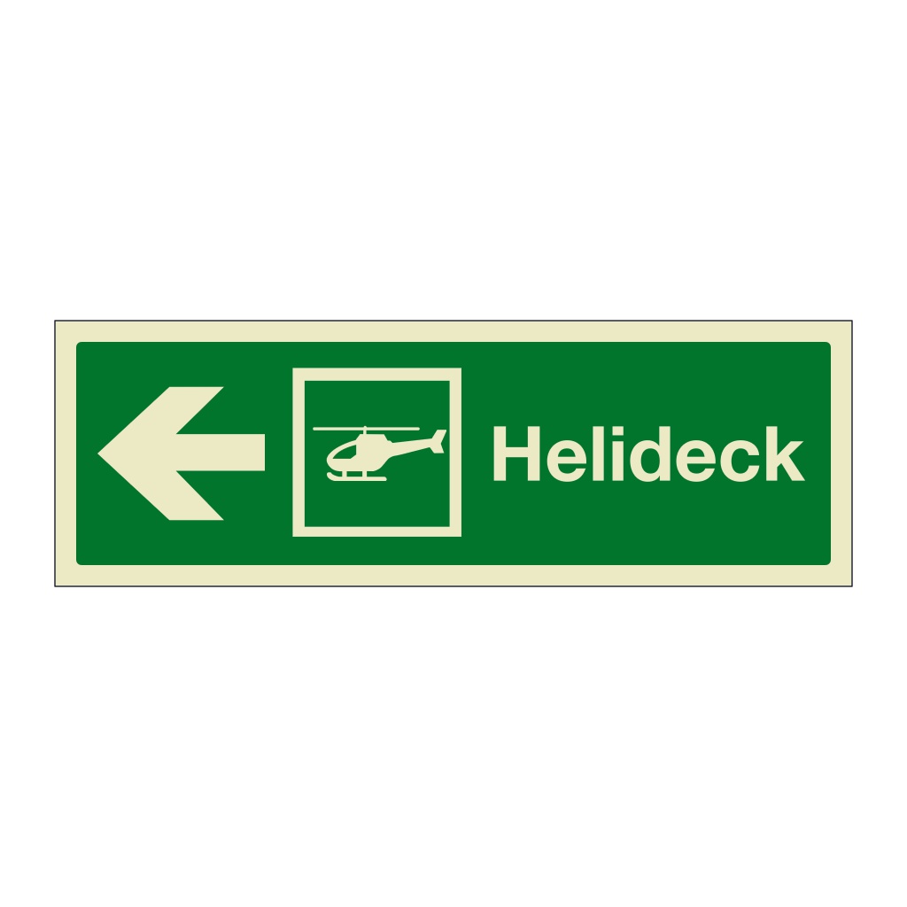 Helideck with left directional arrow (Marine Sign)