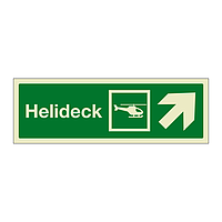 Helideck with up right directional arrow (Marine Sign)