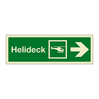 Helideck with right directional arrow (Marine Sign)