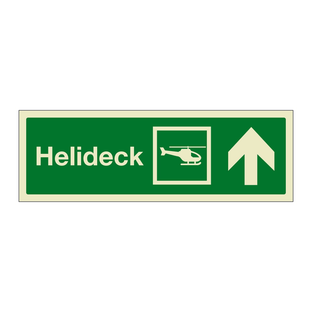 Helideck with up directional arrow (Marine Sign)