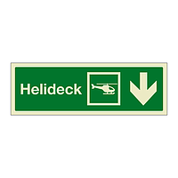 Helideck with down directional arrow (Marine Sign)