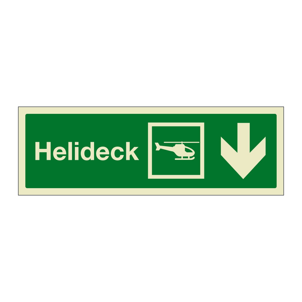 Helideck with down directional arrow (Marine Sign)