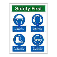 Safety first PPE sign