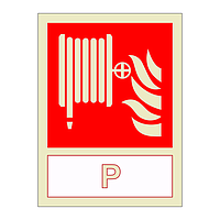 Fire hose reel with Powder Identification (Marine Sign)