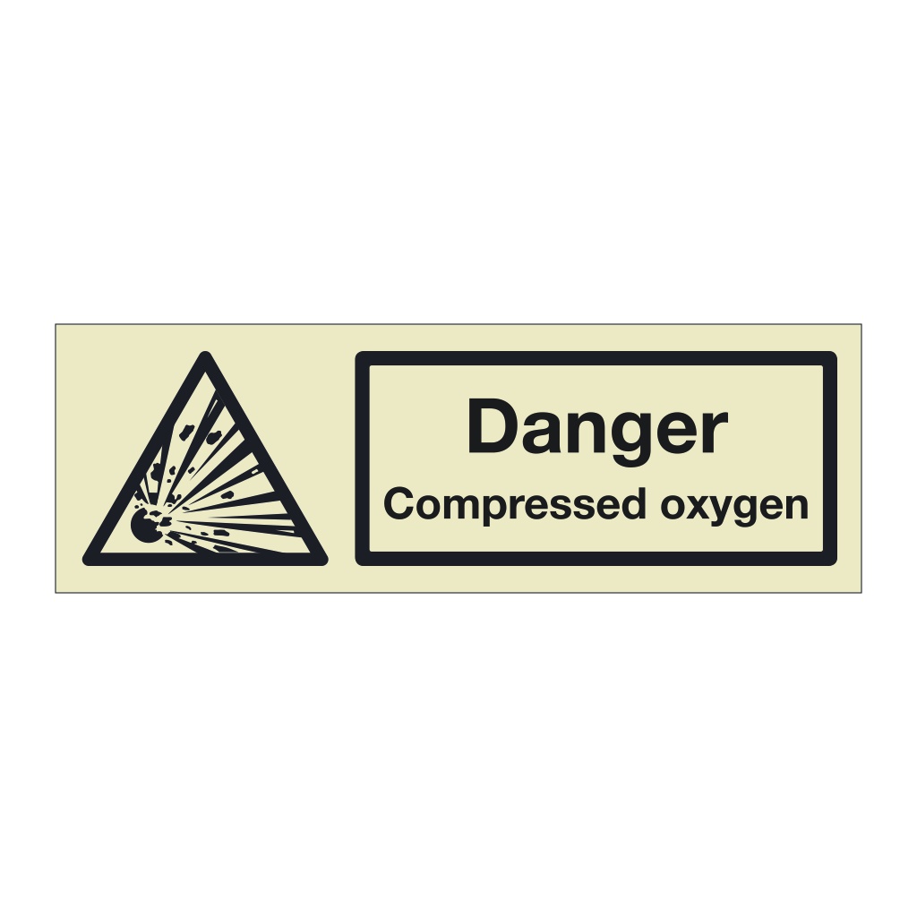 Danger Compressed Oxygen (Marine Sign)