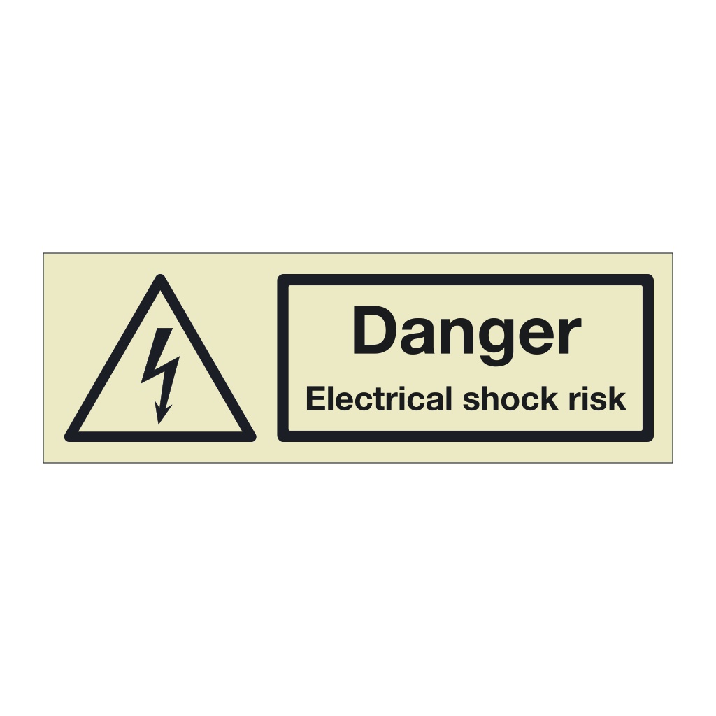 Danger Electrical shock risk (Marine Sign) | British Safety Signs