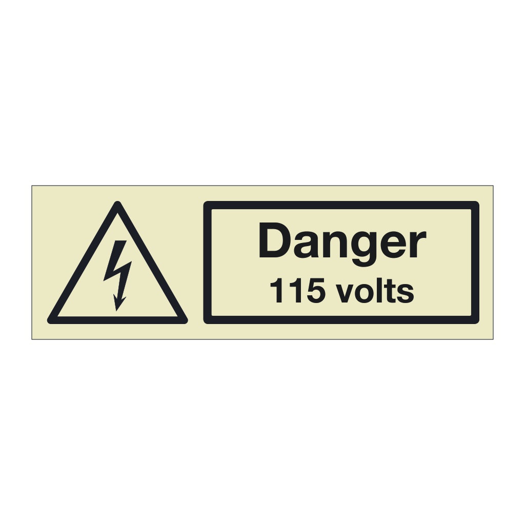 Danger 115 volts (Marine Sign)
