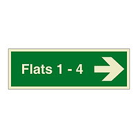 Flats 1 - 4 arrow right sign