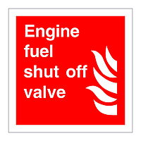 Engine fuel shut off valve sign