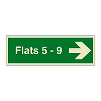 Flats 5 - 9 arrow right sign