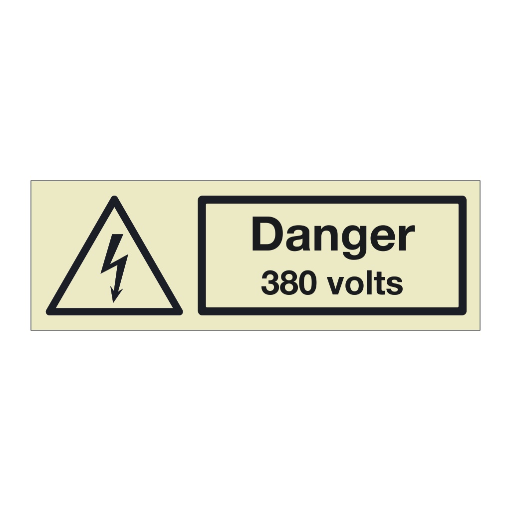 Danger 380 volts (Marine Sign)