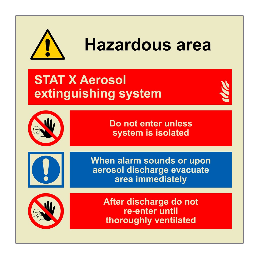 Stat X Aerosol extinguishing system (Marine Sign)