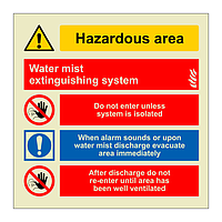 Water mist extinguishing system (Marine Sign)
