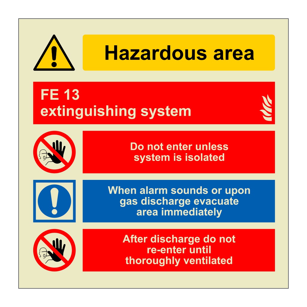 FE 13 extinguishing system (Marine Sign)