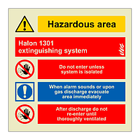 Halon 1301 extinguishing system (Marine Sign)