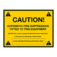 Caution Automatic fire suppression sign