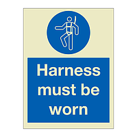 Harness must be worn (Marine Sign)