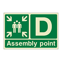 Assembly Point D with arrows sign