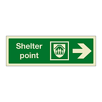 Shelter point with right directional arrow (Marine Sign)