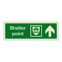 Shelter point with up directional arrow (Marine Sign)