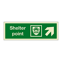 Shelter point with up right directional arrow (Marine Sign)
