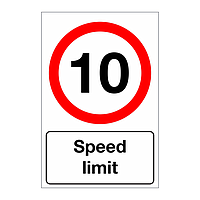 10mph speed limit sign