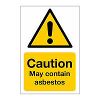 Caution May contain asbestos sign