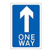 One way arrow straight ahead sign