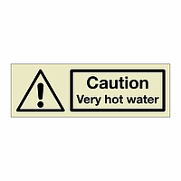 Caution Very hot water (Marine Sign)